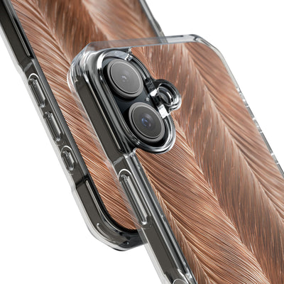 Rose Gold Weave · Clear Impact Magnetic Phone Case for iPhone · Brown