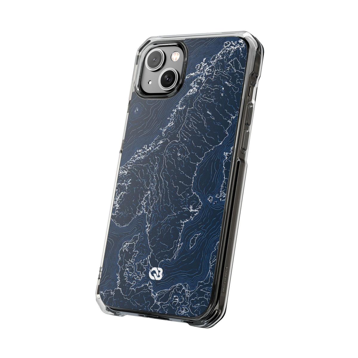 Nordic Contour Chart · Clear Impact Magnetic Phone Case for iPhone · Blue