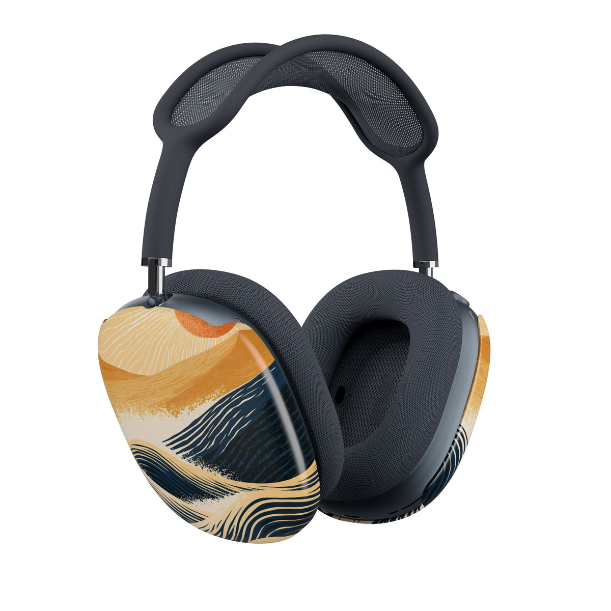 Golden Horizon Waves · Hard Case for AirPods Max · Blue