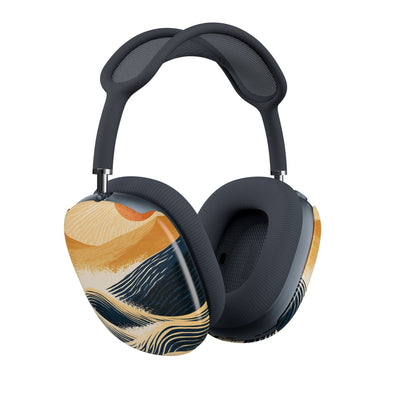 Golden Horizon Waves · Hard Case for AirPods Max · Blue
