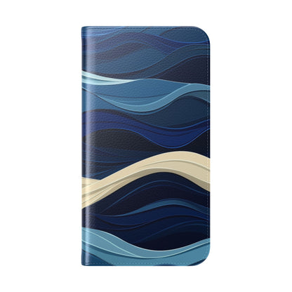 Blue Wave Flow - iPhone 15 Pro Max Case - Wallet