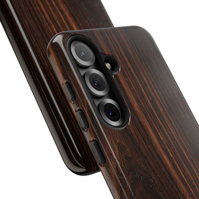 Brown Tough Phone Case for Samsung - Burnished Mahogany Grain