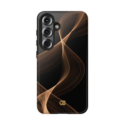 Brown Tough Phone Case for Samsung - Copper Silk Wave