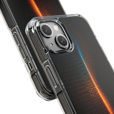 Luminous Refraction Grid · Clear Impact Magnetic Phone Case for iPhone · Black