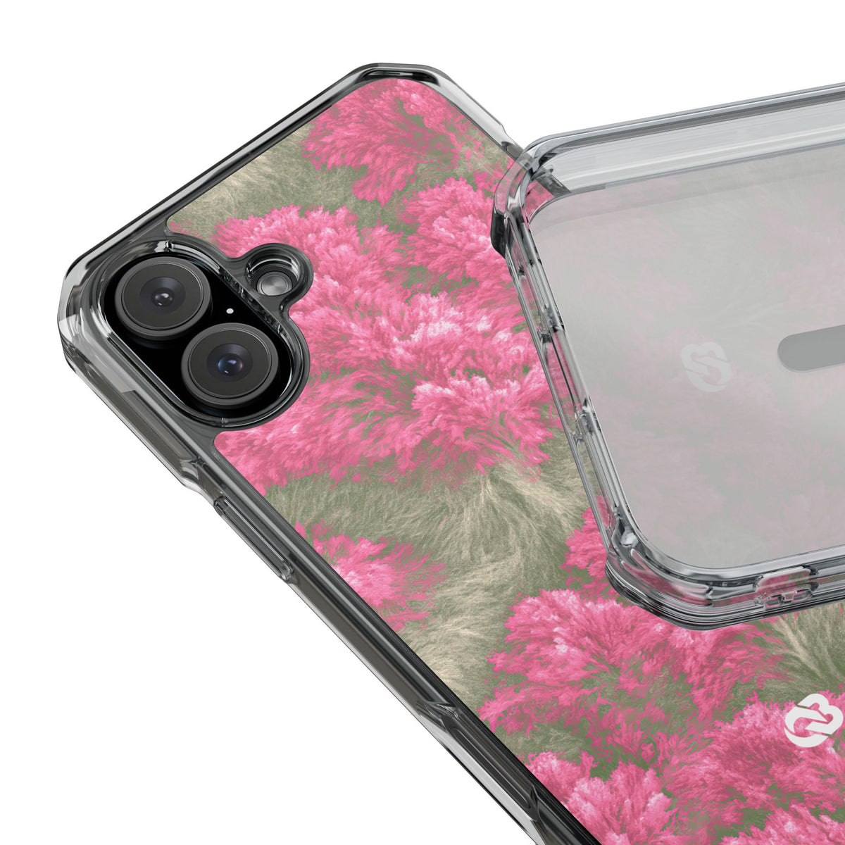 Digital Blossom · Clear Impact Magnetic Phone Case for iPhone · Pink