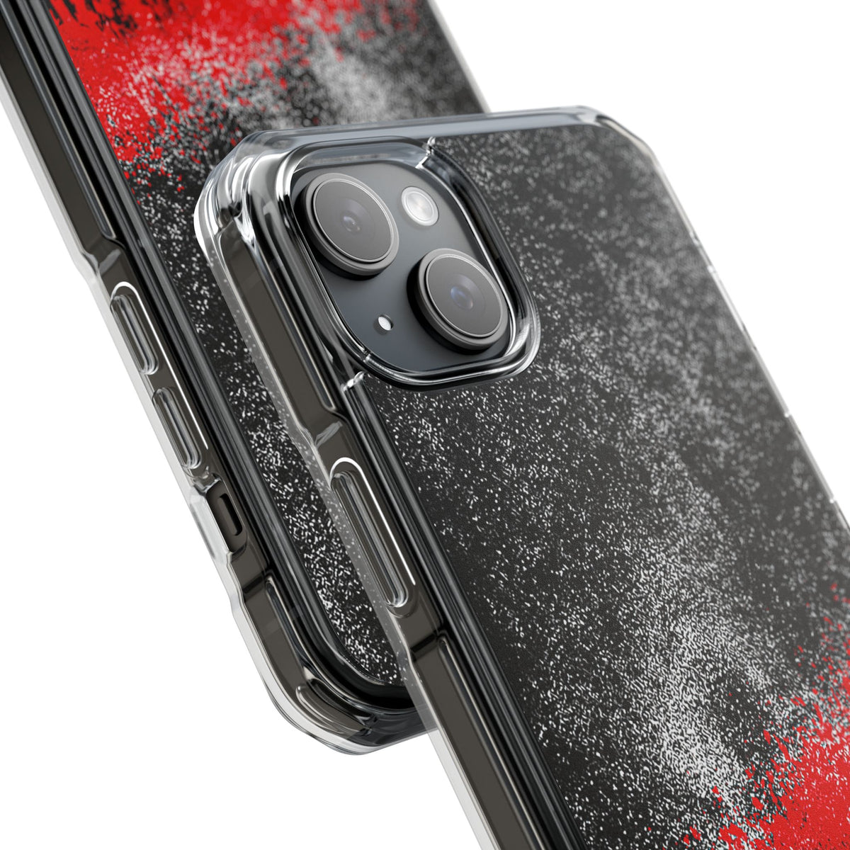 Crimson Noir Drip · Clear Impact Magnetic Phone Case for iPhone ·  Black