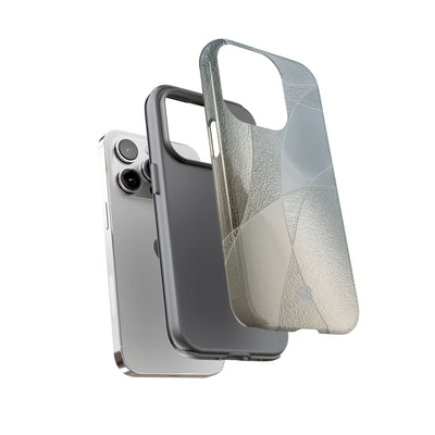 Silver Tough Phone Case for iPhone - Frosted Silver Mosaic