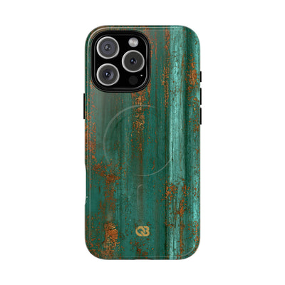 Teal Tough 2.0 Magsafe Phone Case for iPhone - Verdigris Copper Siding