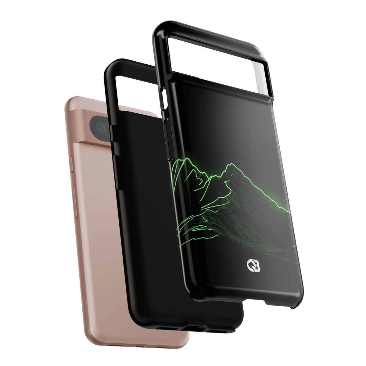 Nordic Mountain Contour · Tough Phone Case for Pixel ·  Black
