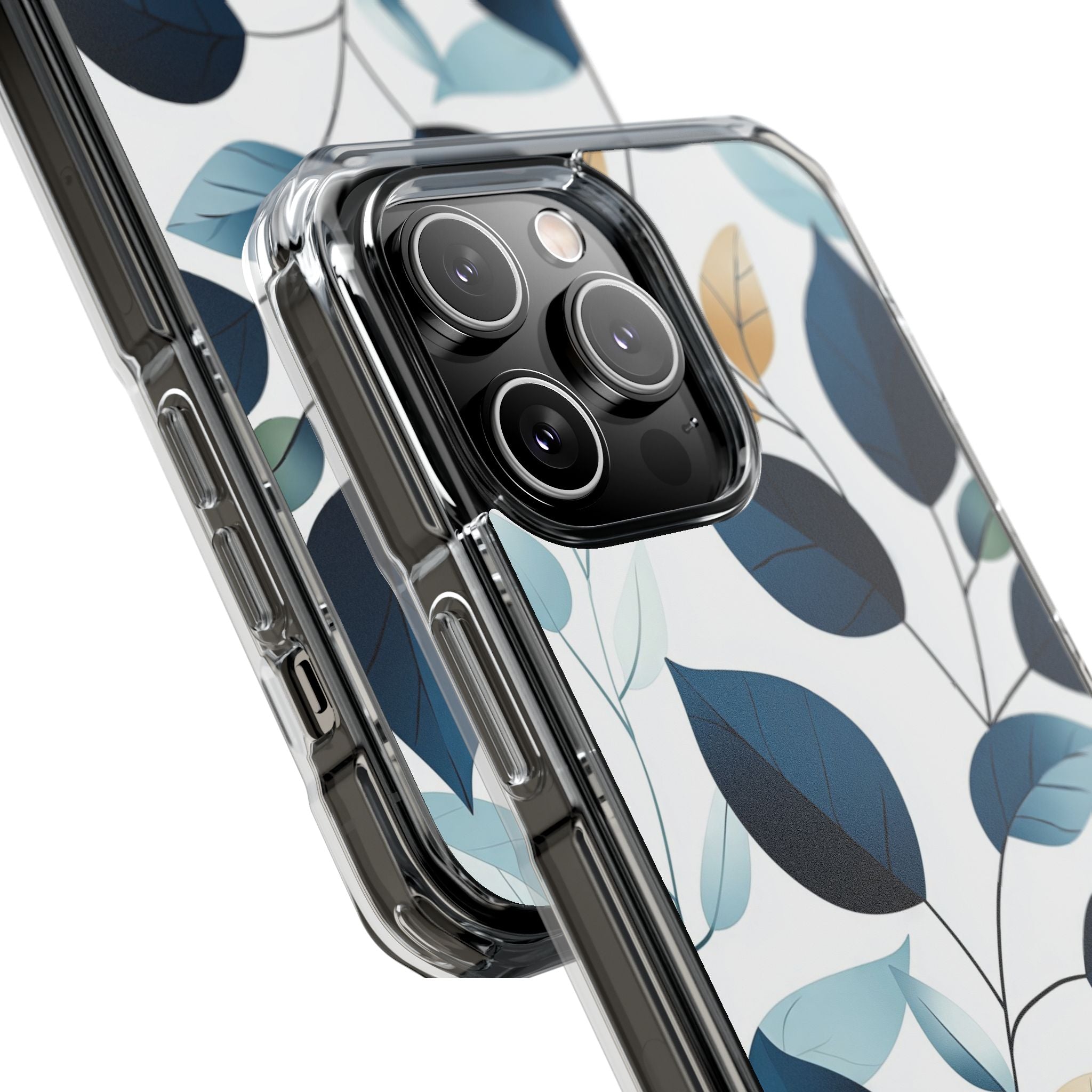 Laivastonsininen lehtien suonet iPhone 14 Pro Max - Impact suojakotelo