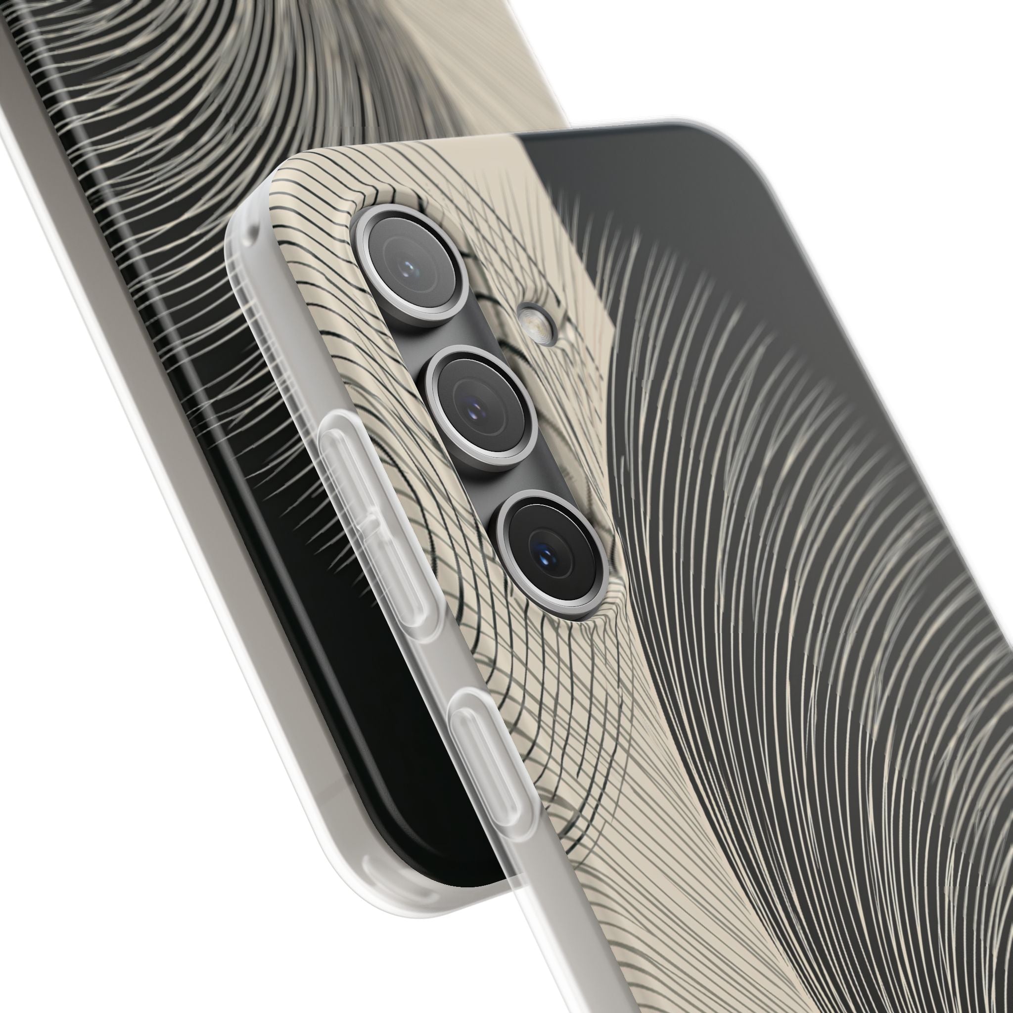 Beige Lite Phone Case for Samsung - Obsidian Cream Plume