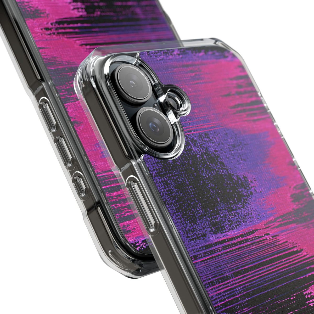 Neon Signal Shift · Clear Impact Magnetic Phone Case for iPhone · Purple