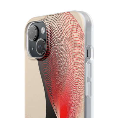 Red Lite Phone Case for iPhone - Crimson Grid Vortex