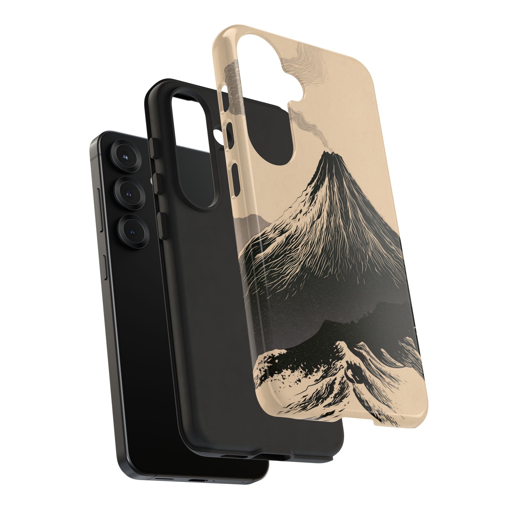 Beige Tough Phone Case for Samsung - Obsidian Ink Summit