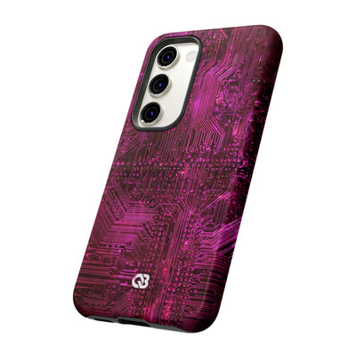 Magenta Circuit Trace · Tough Phone Case for Samsung · Pink