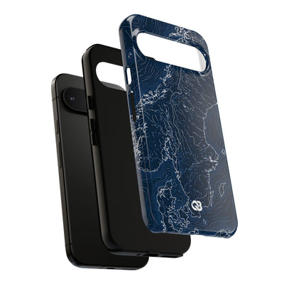 Nordic Contour Chart · Tough Phone Case for Pixel ·  Blue