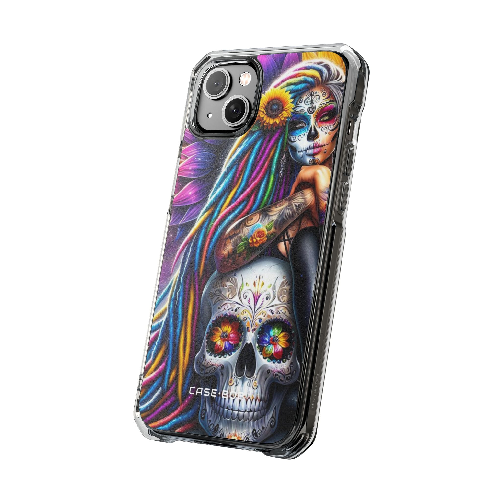 Sunflower Skull Glow iPhone 14 Plus Case - Impact