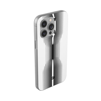 White Lite Phone Case for iPhone - Kinetic Mono Distortion