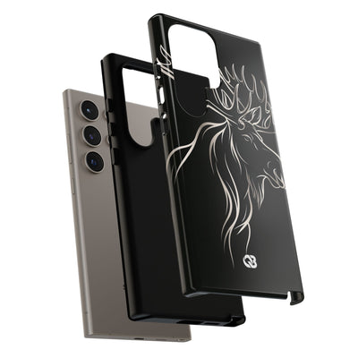 Nordic Moose Contour · Tough Phone Case for Samsung · Black