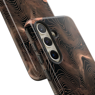 Orange Tough Phone Case for Samsung - Salmon Ridge Topo