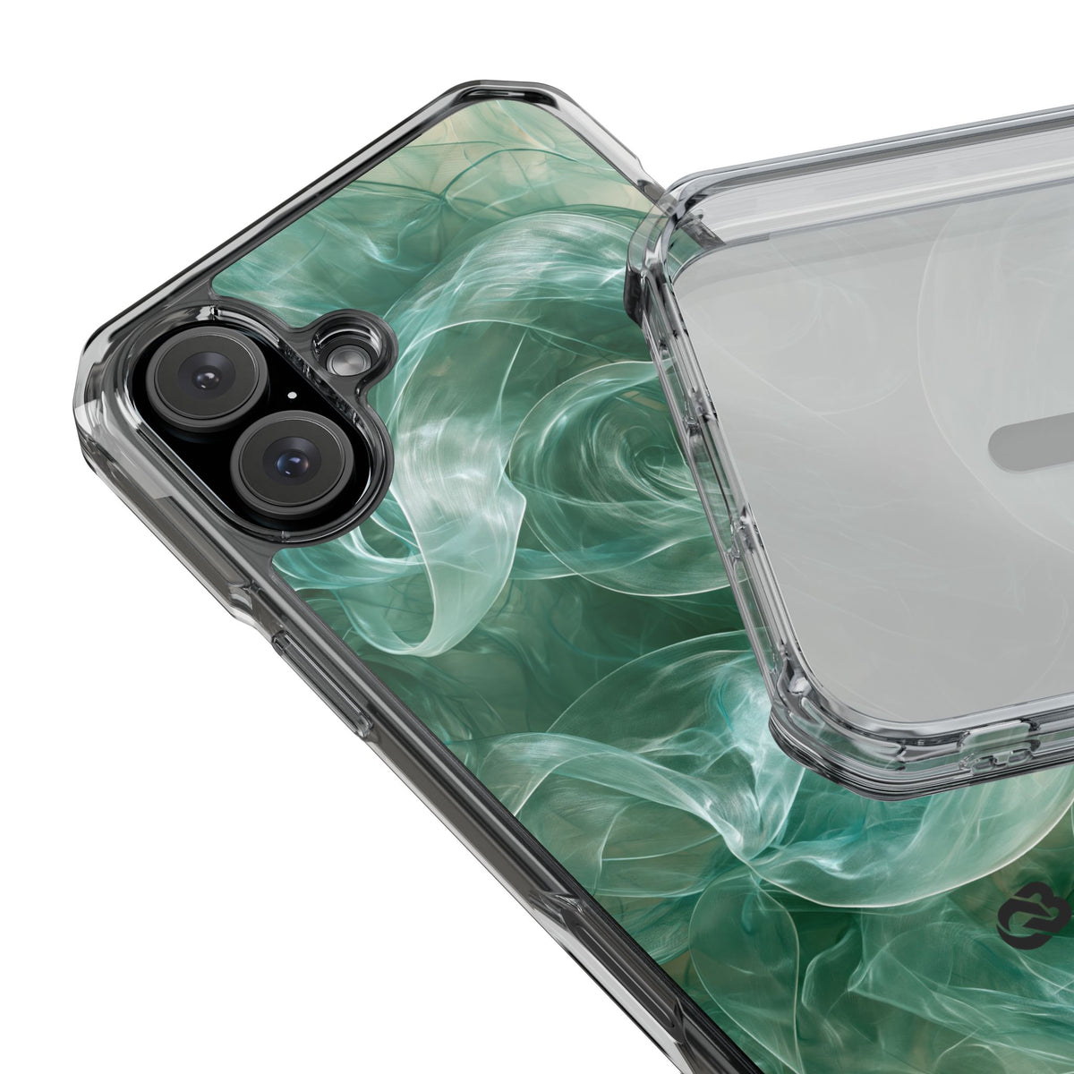 Translucent Aqua Flow · Clear Impact Magnetic Phone Case for iPhone · Teal