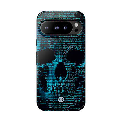 Cyan Glitch Skull · Tough Phone Case for Google Pixel