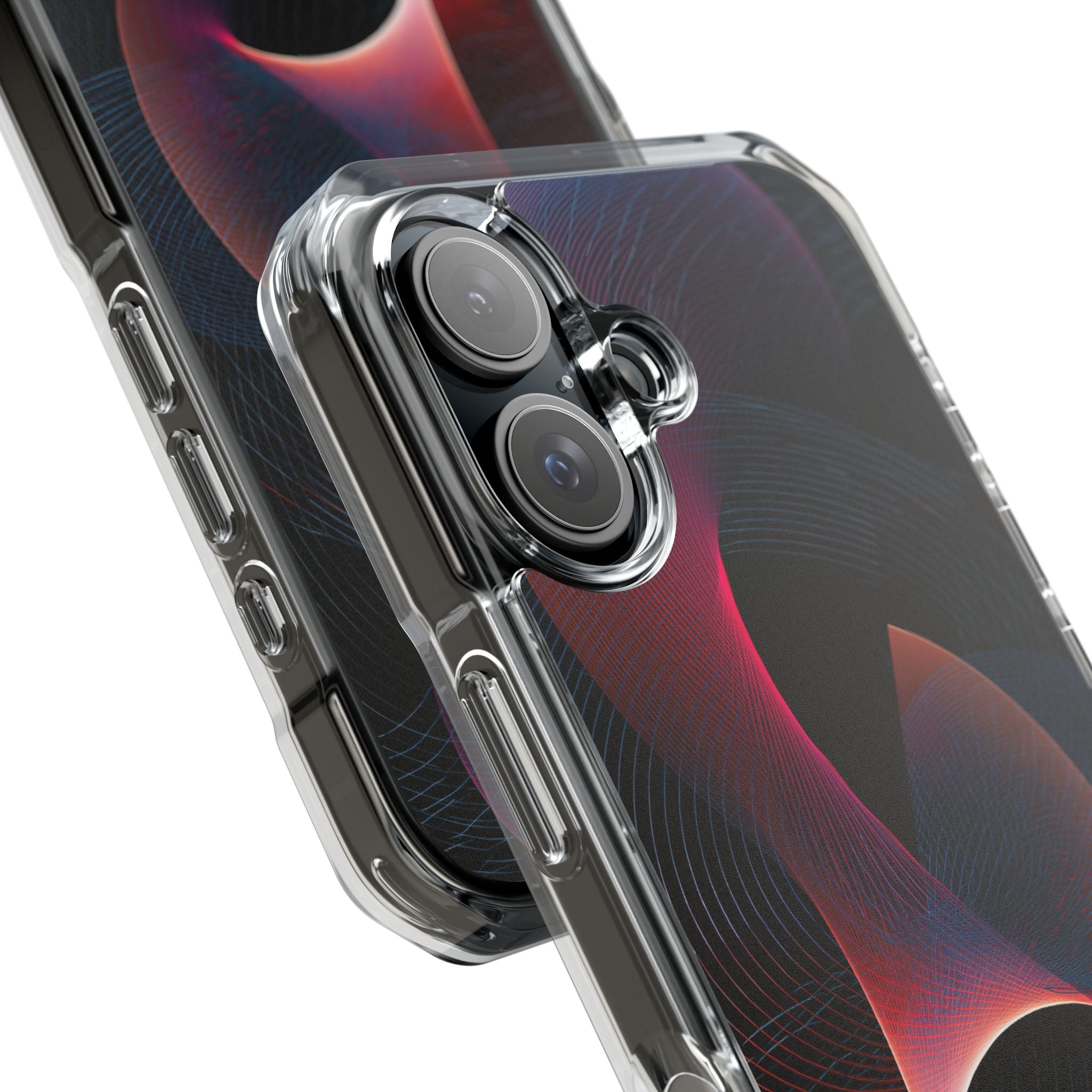 Black Impact MagSafe Phone Case for iPhone - Cobalt Crimson Flux