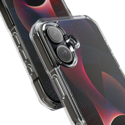 Black Impact MagSafe Phone Case for iPhone - Cobalt Crimson Flux