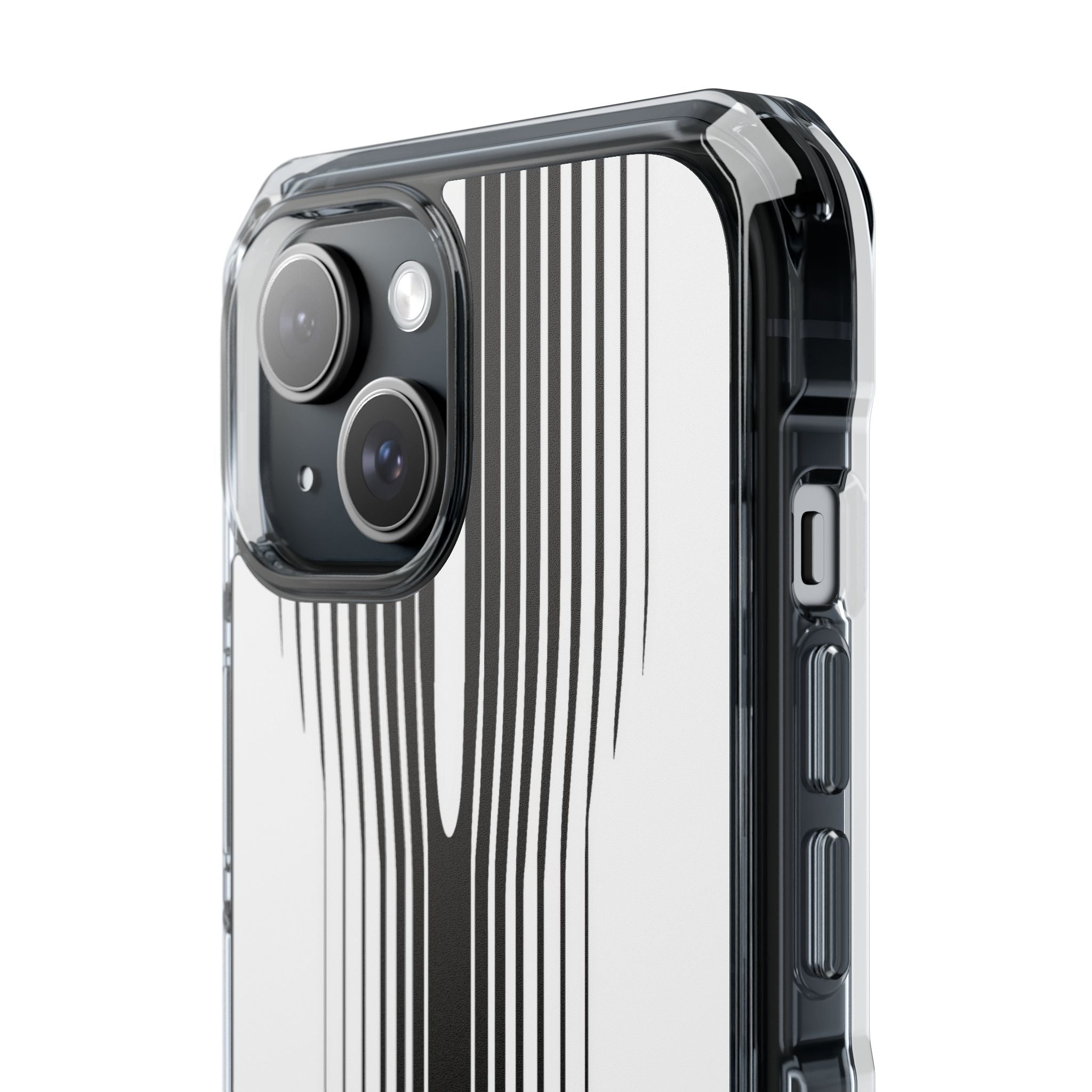 White Impact MagSafe Phone Case for iPhone - Kinetic Mono Distortion
