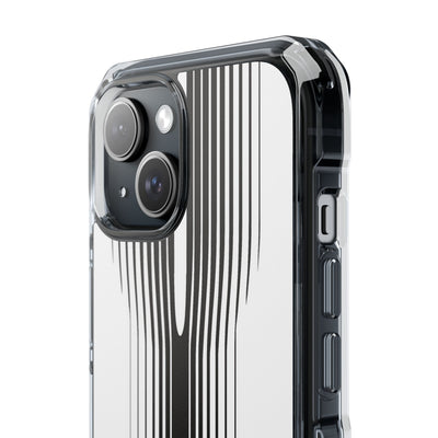 White Impact MagSafe Phone Case for iPhone - Kinetic Mono Distortion