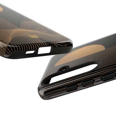 Gold Tough Phone Case for Samsung - Gilded Obsidian Dunes