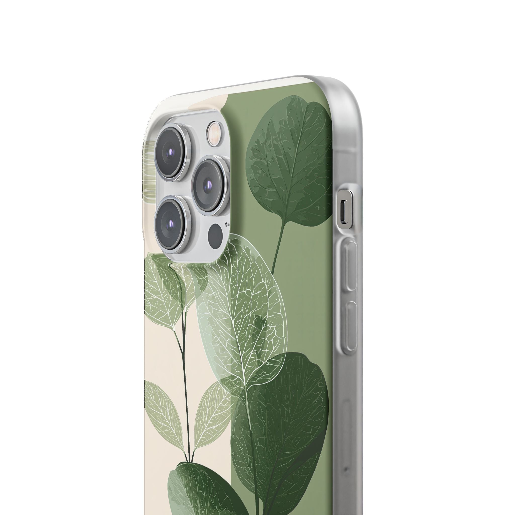 Green Lite Phone Case for iPhone - Sage Leaf Skeletals