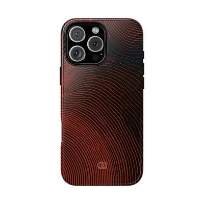 Red Tough Phone Case for iPhone - Terracotta Nerve Map