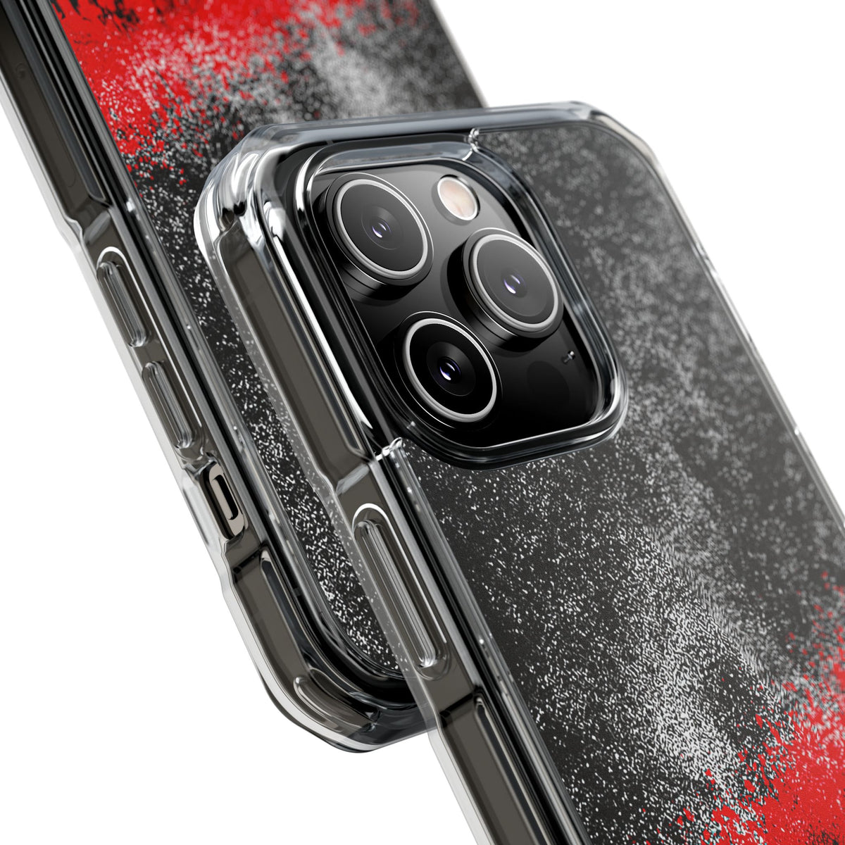 Crimson Noir Drip · Clear Impact Magnetic Phone Case for iPhone ·  Black