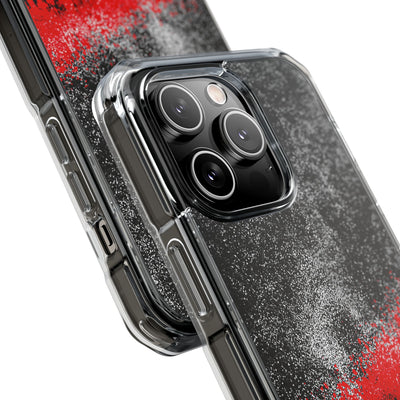 Crimson Noir Drip · Clear Impact Magnetic Phone Case for iPhone ·  Black