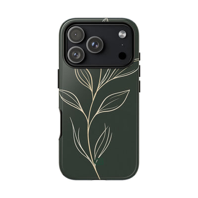 Green Tough Phone Case for iPhone - Deep Moss Willow