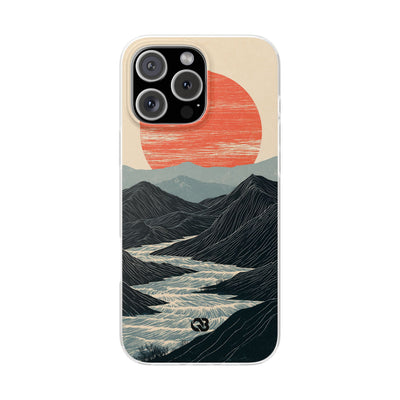 Beige Lite Phone Case for iPhone - Crimson Ridge Flow