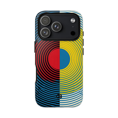 Blue Tough Phone Case for iPhone - Primary Circuit Orbit