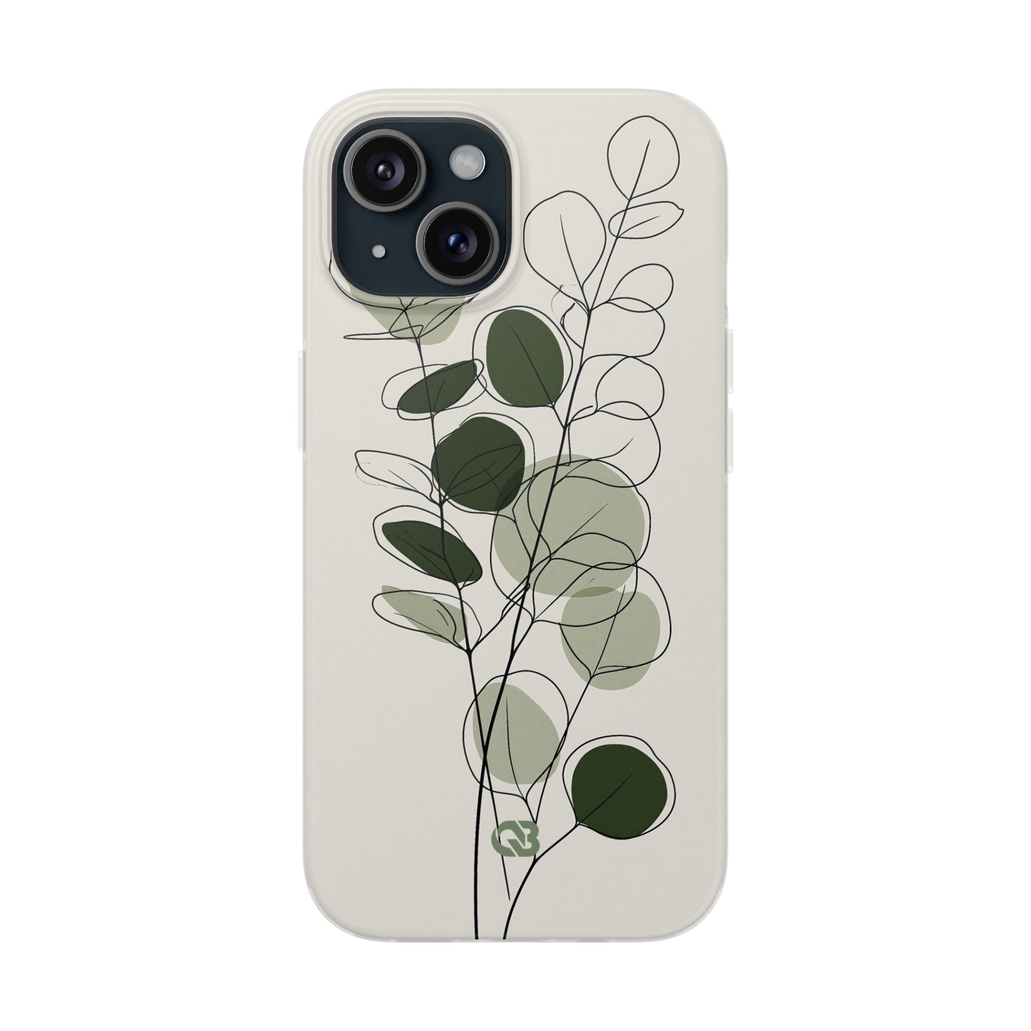 Green Lite Phone Case for iPhone - Muted Eucalyptus Sketch