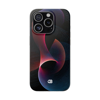 Black Lite Phone Case for iPhone - Cobalt Crimson Flux