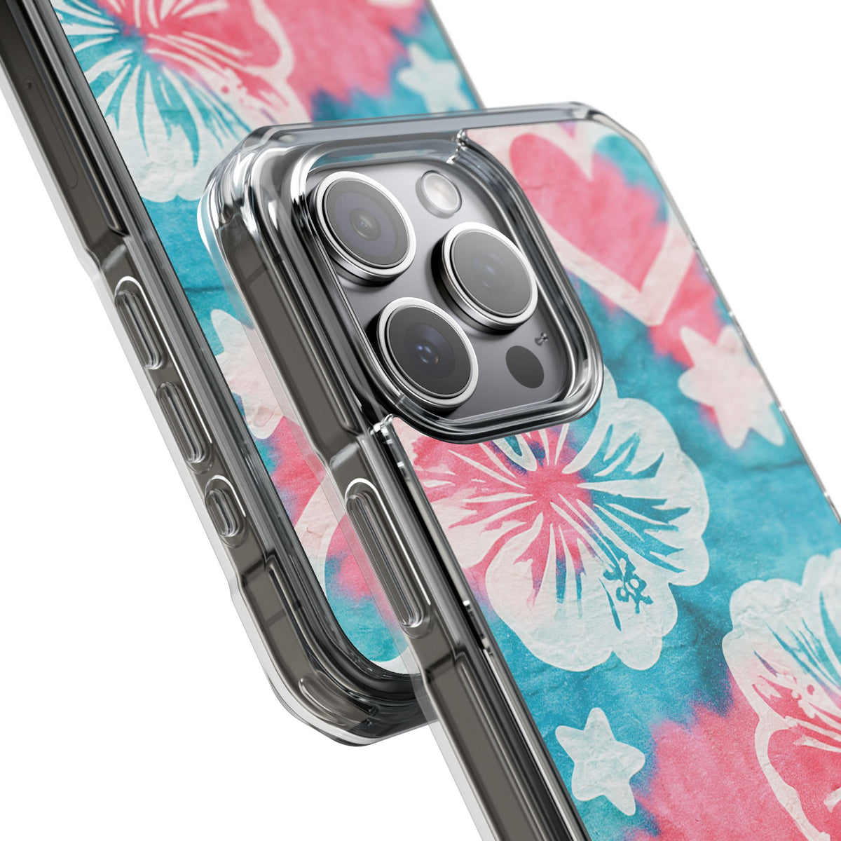Tropical Hibiscus Bloom · Clear Impact Magnetic Phone Case for iPhone · Teal