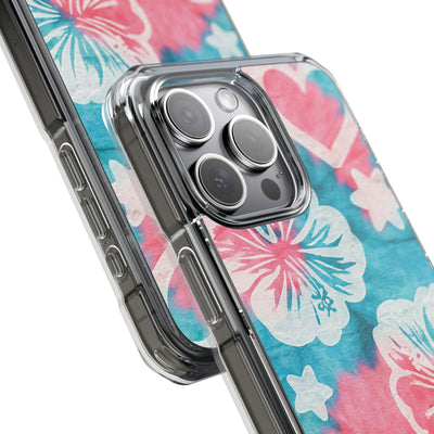 Tropical Hibiscus Bloom · Clear Impact Magnetic Phone Case for iPhone · Teal
