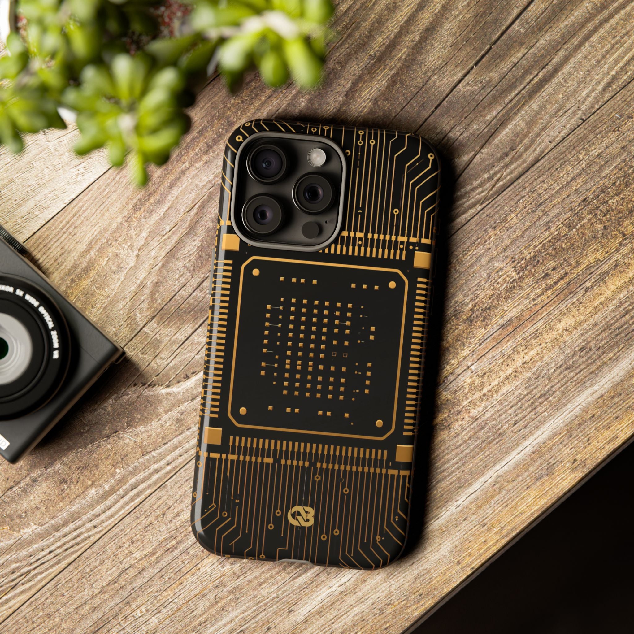 Gold Tough Phone Case for iPhone - Cyber Gold Processor
