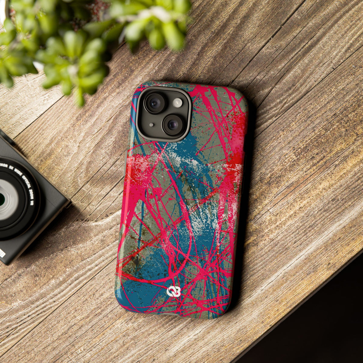 Neon Static Drip · Tough Phone Case for iPhone · Pink