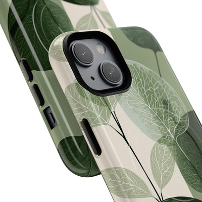 Green Tough 2.0 Magsafe Phone Case for iPhone - Sage Leaf Skeletals