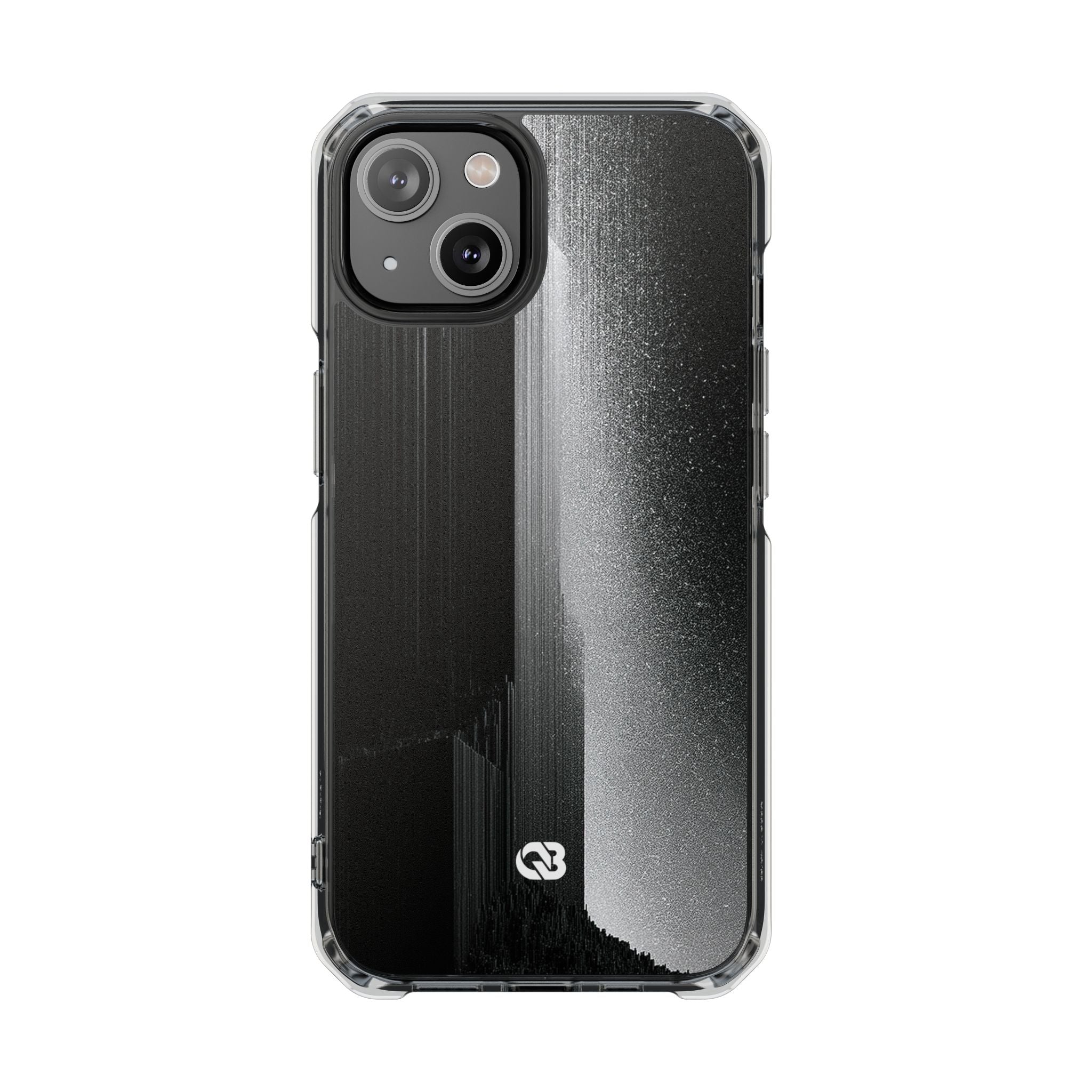 Black Impact MagSafe Phone Case for iPhone - Brutalist Pixel Monolith