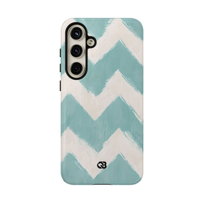 Teal Painted Chevron · Tough Phone Case for Samsung