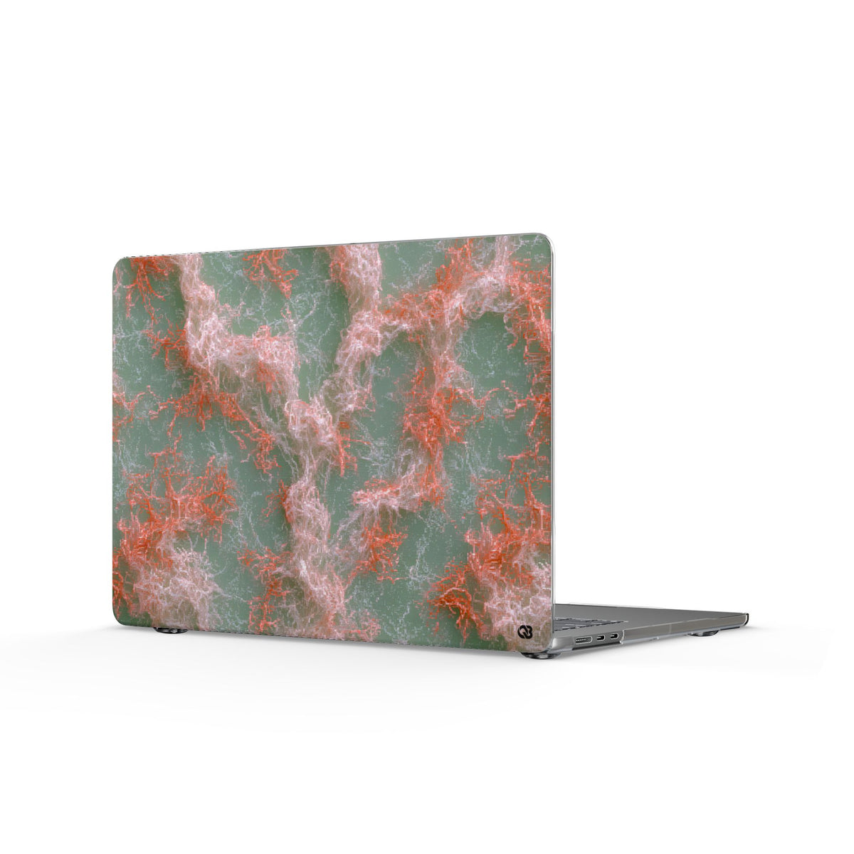 Coral Pixel Matrix · Clear Hard Case for MacBook · Green