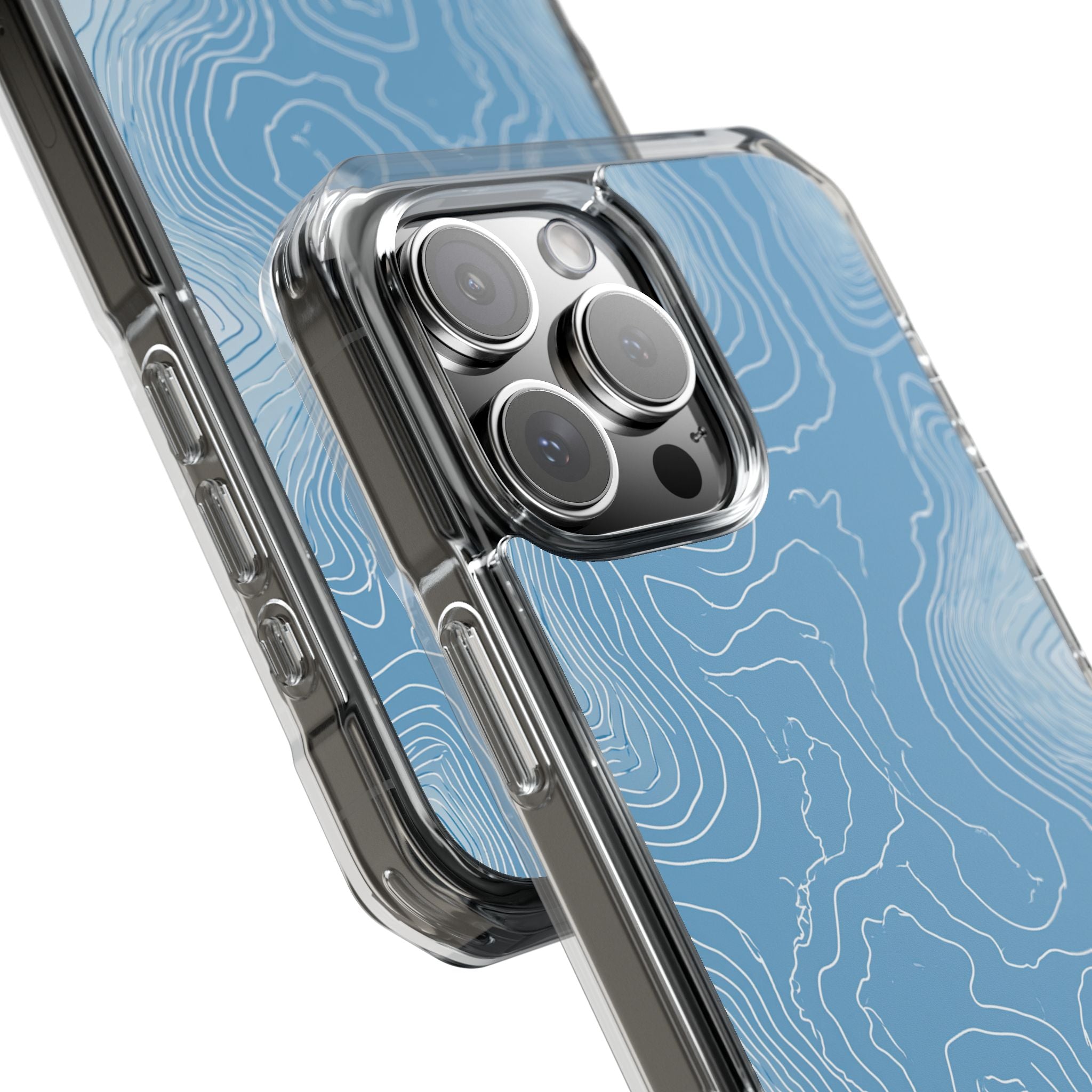 Blue Impact MagSafe Phone Case for iPhone - Glacial Ridge Topo