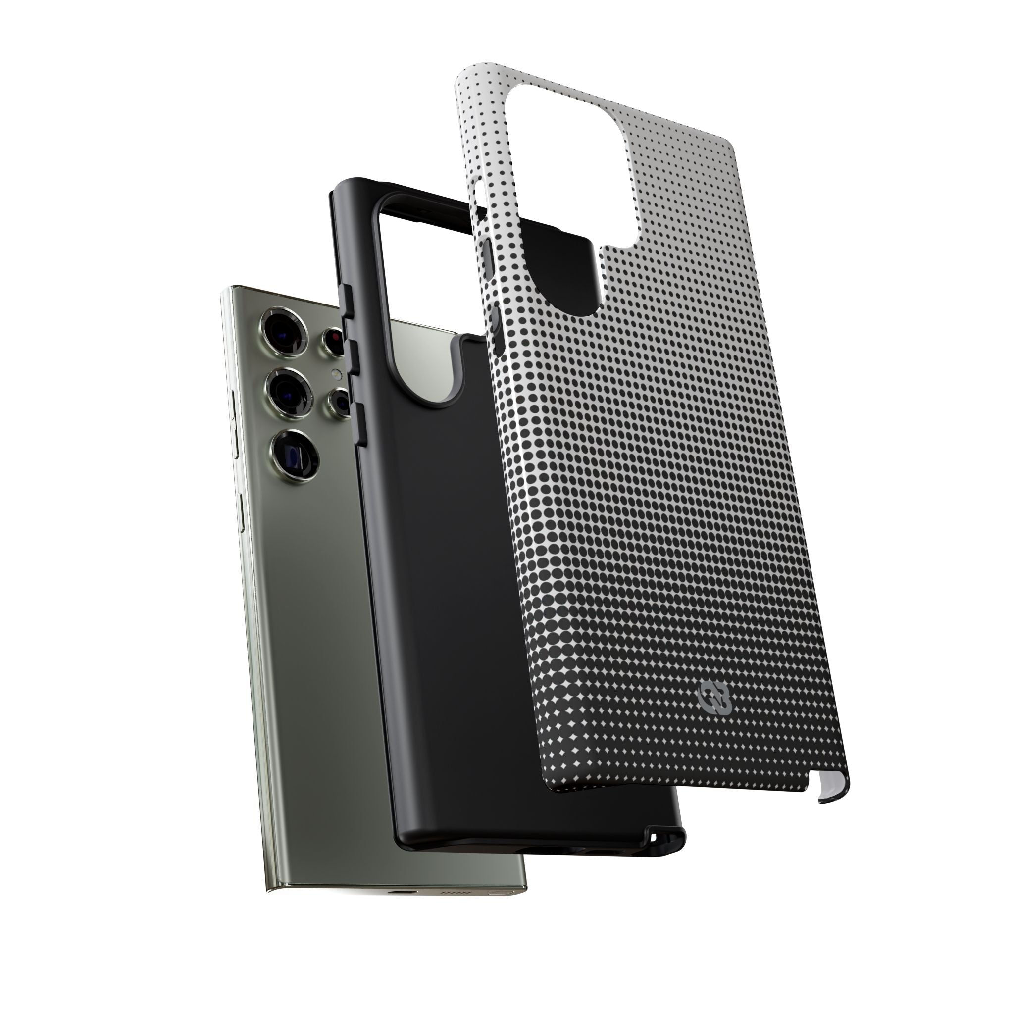 Black Tough Phone Case for Samsung - Obsidian Halftone Flux